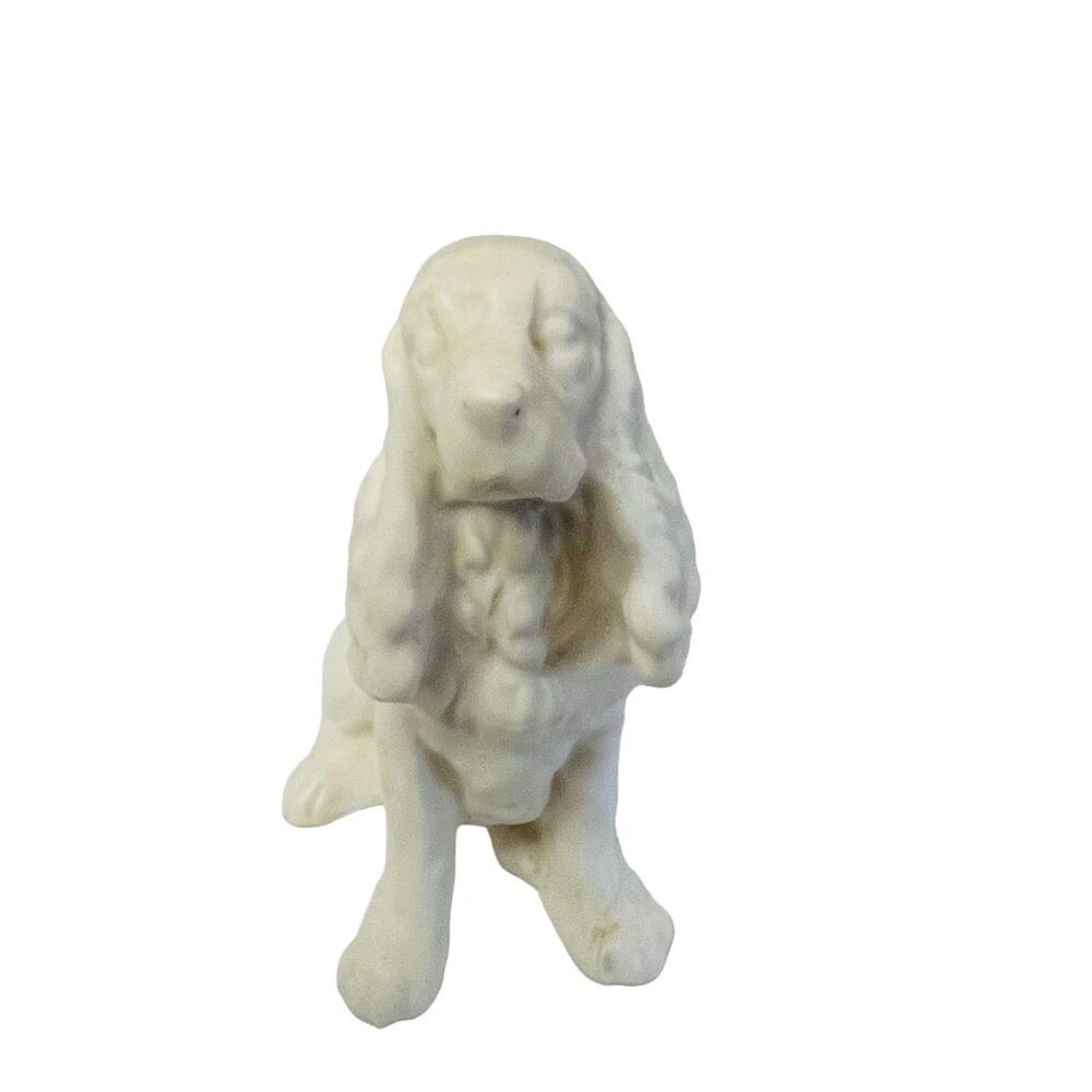 Vintage Dog Figurine White Ceramic Cocker‎ Spaniel
